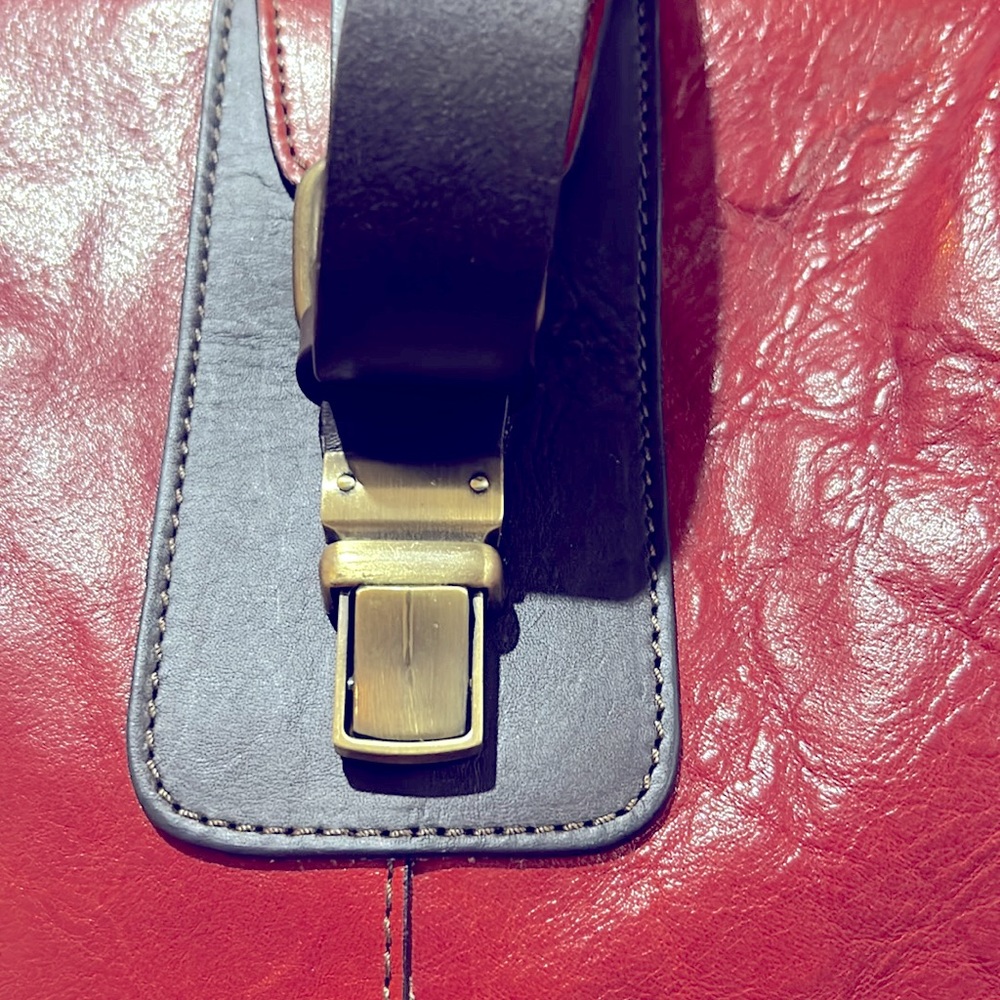 EUC Vintage Chiarugi Italian Red Genuine Leather Backpack Travel Bag You get all - Picture 12 of 17